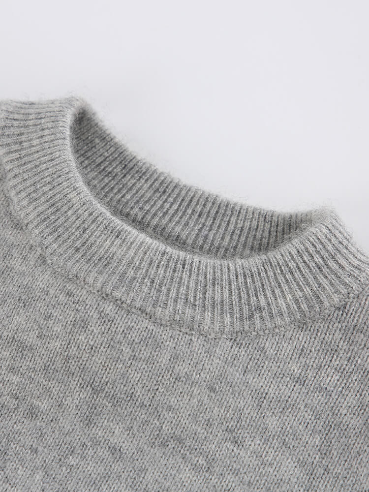 Kids Cute Gray Cashmere Sweater with Two Dogs Pattern